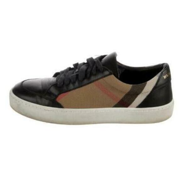 Burberry Shoes - Burberry Women’s Unisex Low-Top Sneakers Check & Black Leather EU 38 / US 7.5